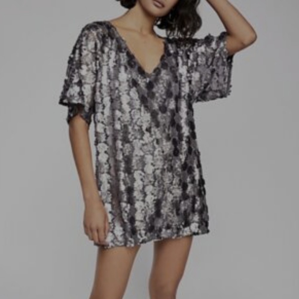 Free people sequin tunic shirt dress